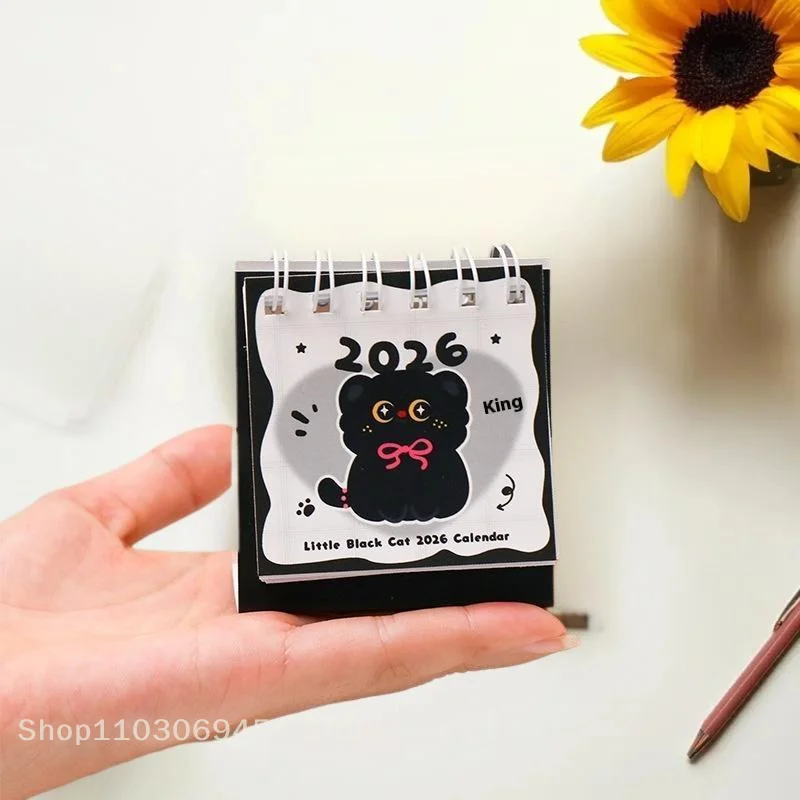 2026 Cute Pet Trumpet Desk Calendar Cartoon Mini High-Value Student Check-In Ornament Girls Heart Small Calendar