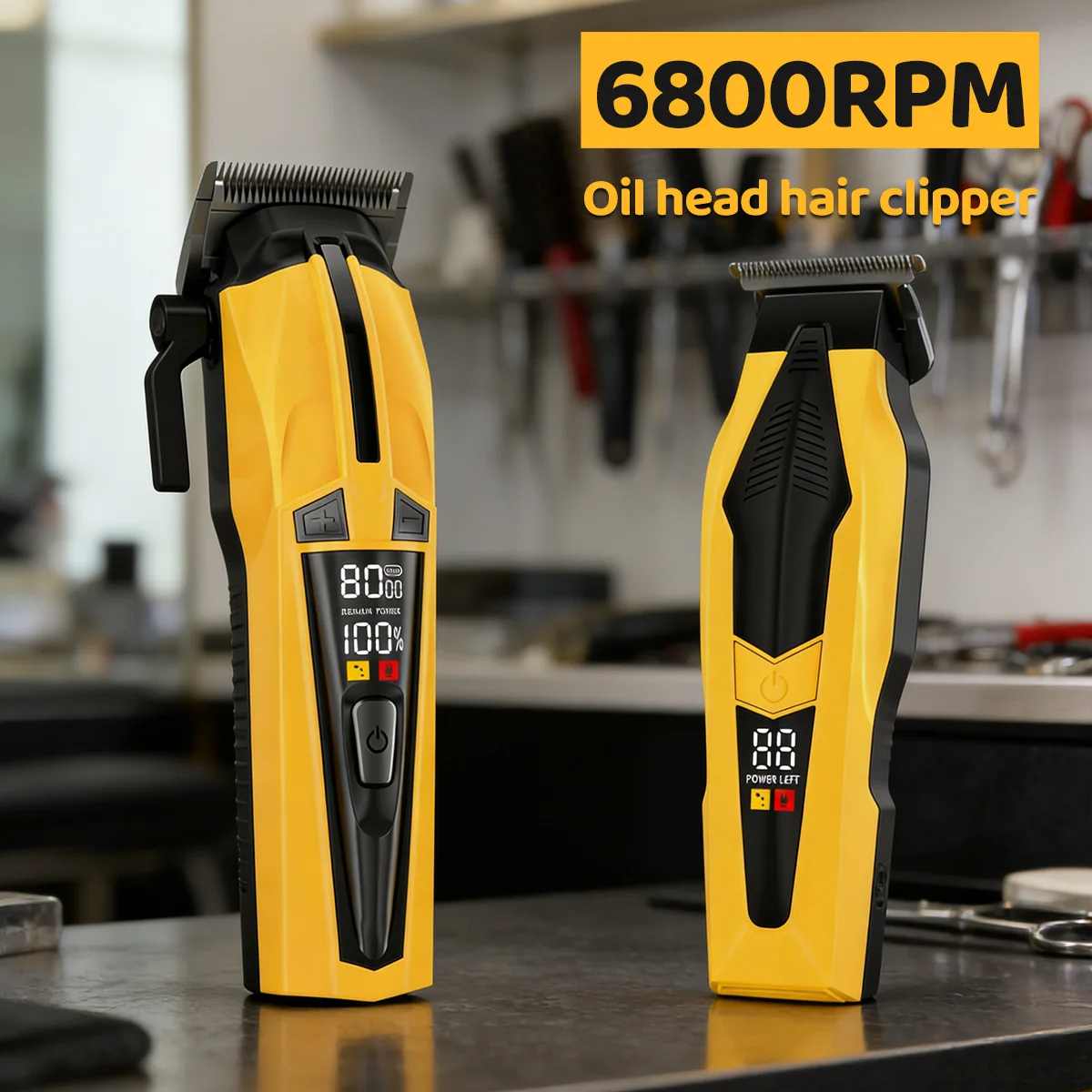 

Professional Home Men's Hair Clipper Set Stylish Sports Car Styling Hair Trimmer 6800RPM Home LCD Hair Clipper Shaver