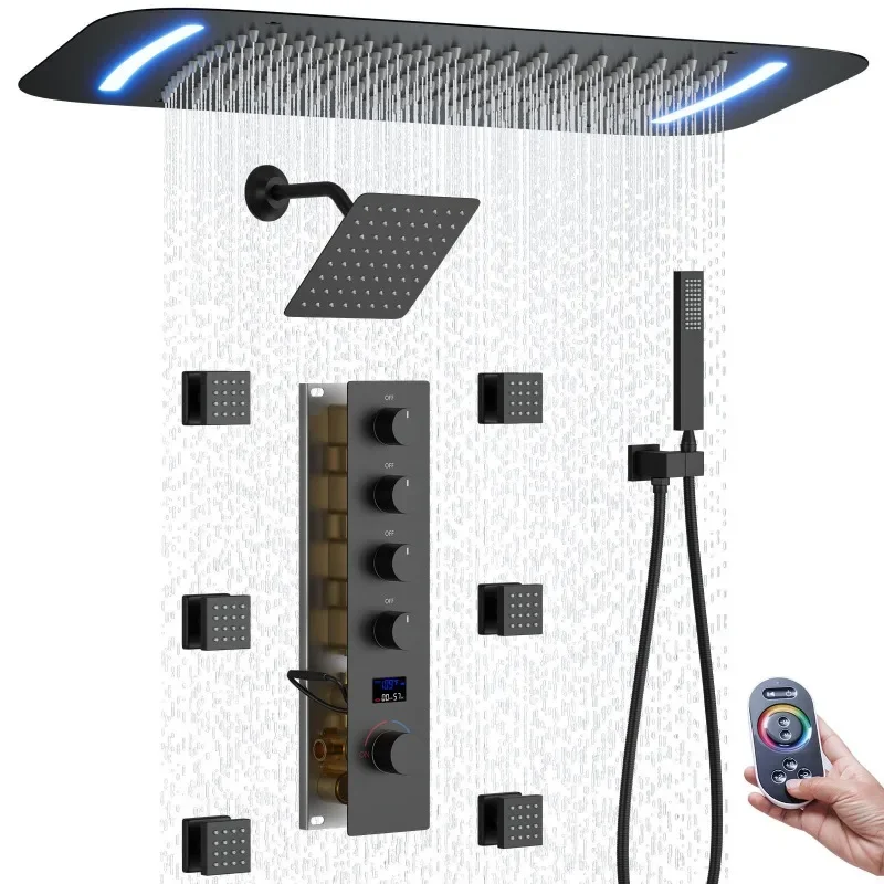 Deluxe digital display, concealed four-function set, shower set, wall shower,