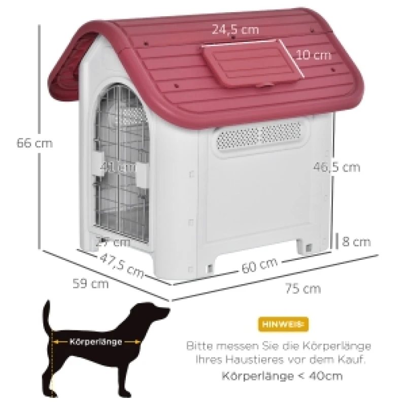 Hundehütte für draußen, Hundehaus mit Dachluke, Tor, Unterschlupf für kleine Hunde, Kleintierstall, Luftzirkulation, wasserdicht, Haustiermöbel, Moderne Haustier-Wohnmöbel, Vielseitig für den