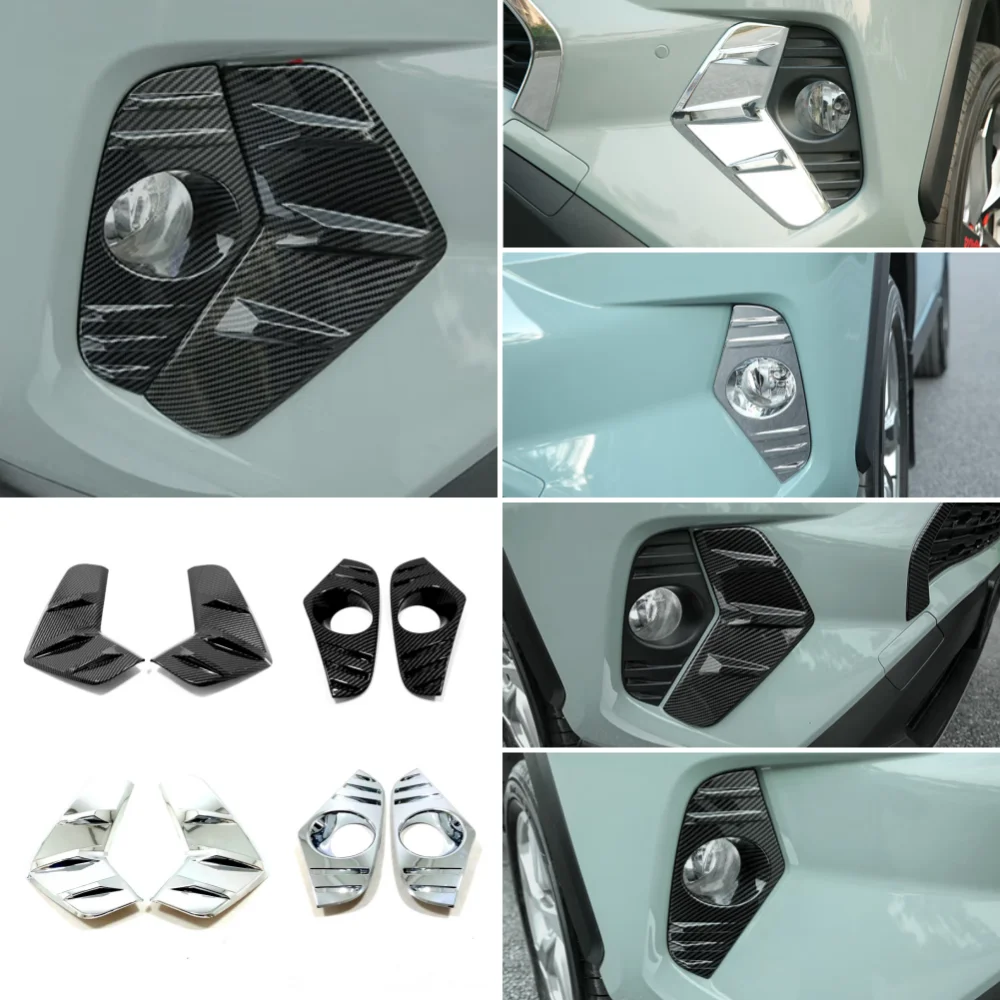 

For Toyota RAV4 RAV 4 XA50 Hybrid 2019-2022 2023 ABS Chrome Front Foglight Fog Light Lamp Cover Trim Frame Sticker Accessories