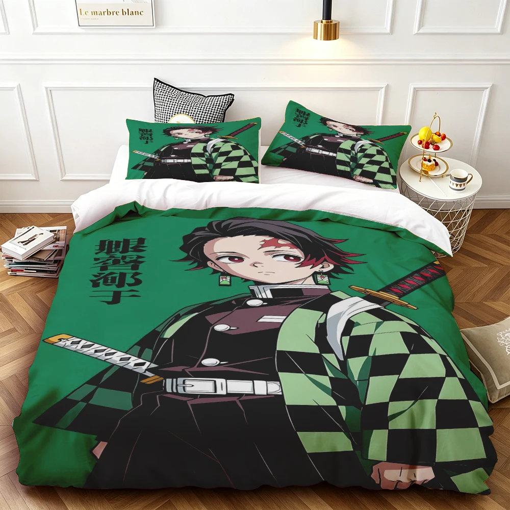 

Duvet Cover Demon Slayer Cartoon Tanjiro Bedding Set Soft and Breathable Quilt Cover Bedroom Best Birthday Gifts