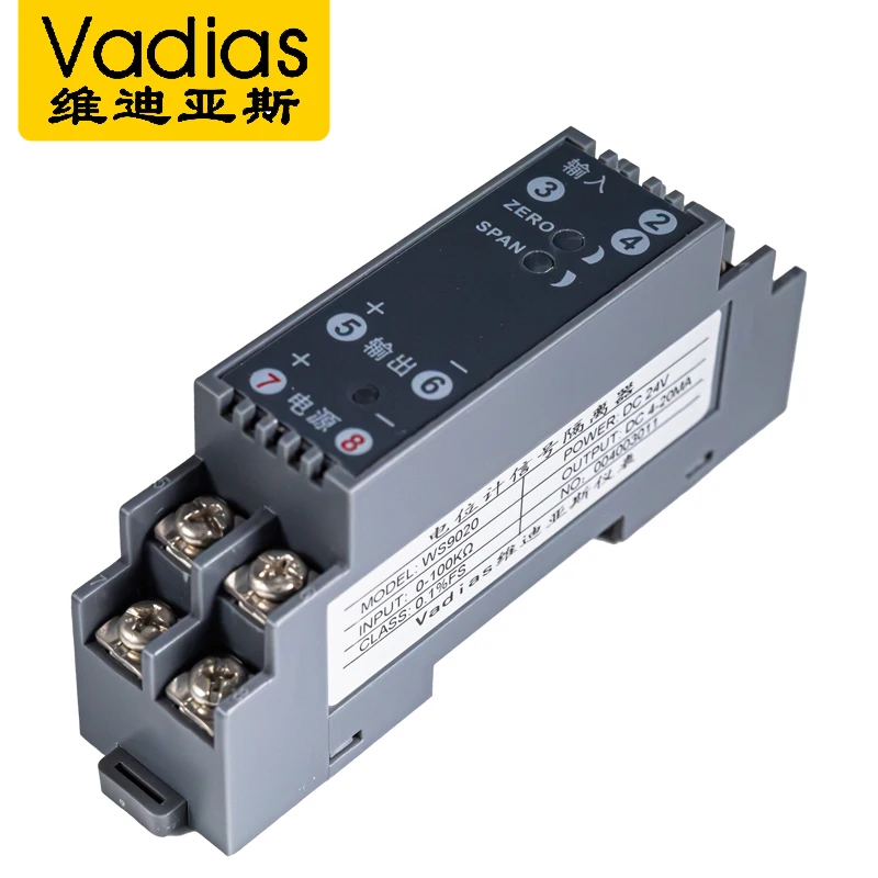 

0-1Kohm 0-2Kohm 0-5Kohm Potentiometer Signal Transmitter 4-20mA 0-10V 0-5V DC24V Potentionmeter Signal Converter