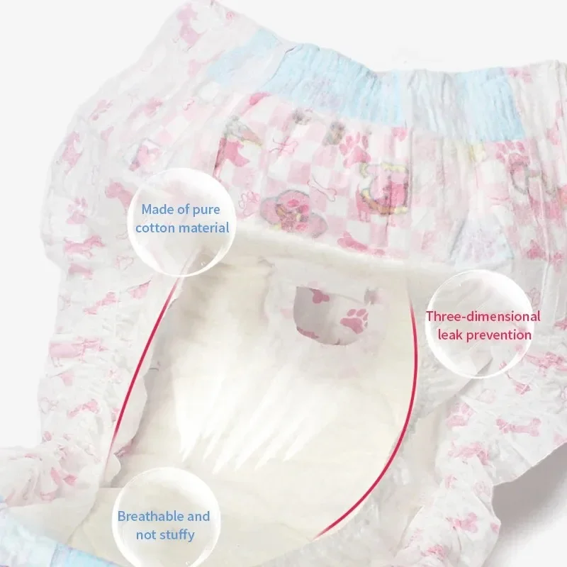 Disposable Dog Nappies Super Absorbent Soft Pet Dog Wraps, Leakproof Puppy Diapers for Female Dogs or Male Dogs Pet Soft Nappies