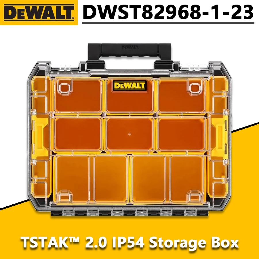 DEWALT DWST82968-1-23 TSTAK™ 2.0 IP54 Storage Box Tool Box Drill Bit Box Power Tool Accessories 440*333*119mm