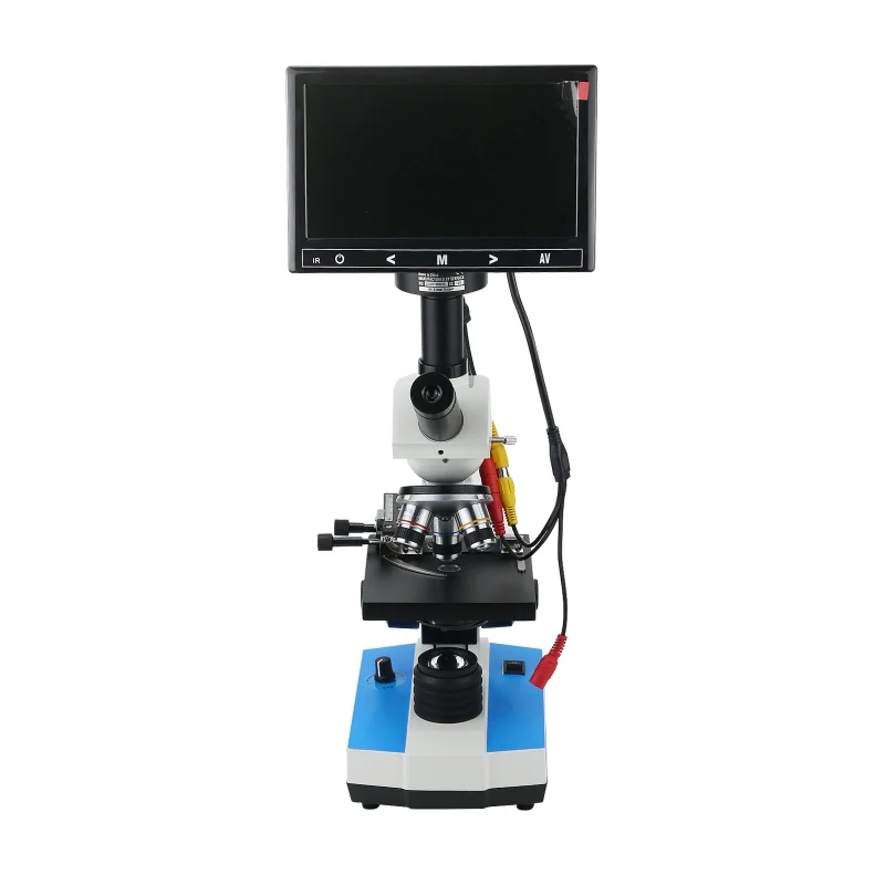 7 Inch LCD Display + Aluminum Case + 5MP Pixel XSP-116D 400X Blood Microscope Digital Microscope