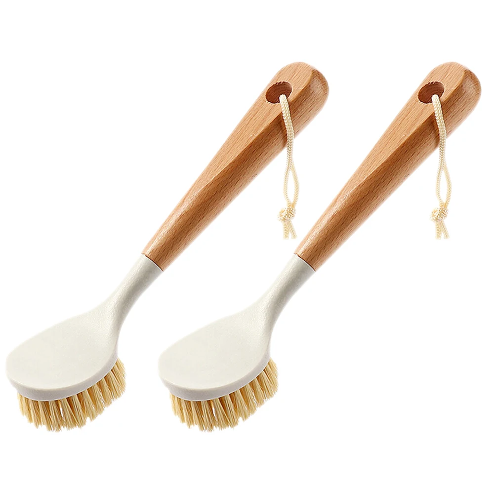 

2 Pcs Brush Pot Cleaning Household Cookware Long Handle Brush​​​​​​​ Kitchen Work