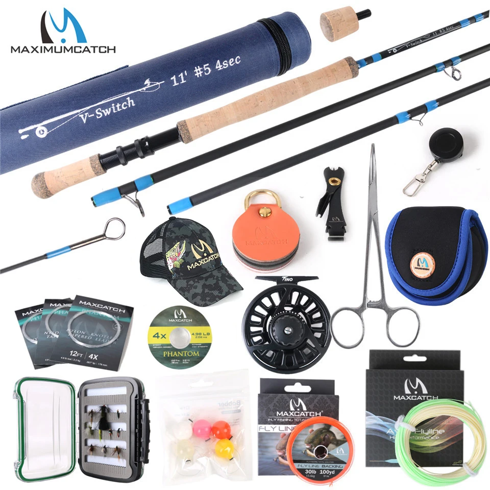 

Maximumcatch 4-8WT Switch Fly Fishing Rod Полный комплект 10-11FT Переключатель средней быстрой действия Fly Rod с катушкой Combo