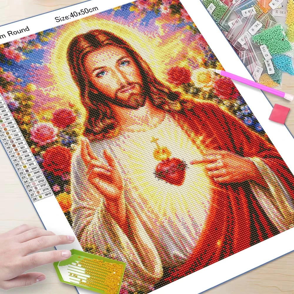 5D Religious Christian Art Dia - Embroidery Jesus ulasan dan harga