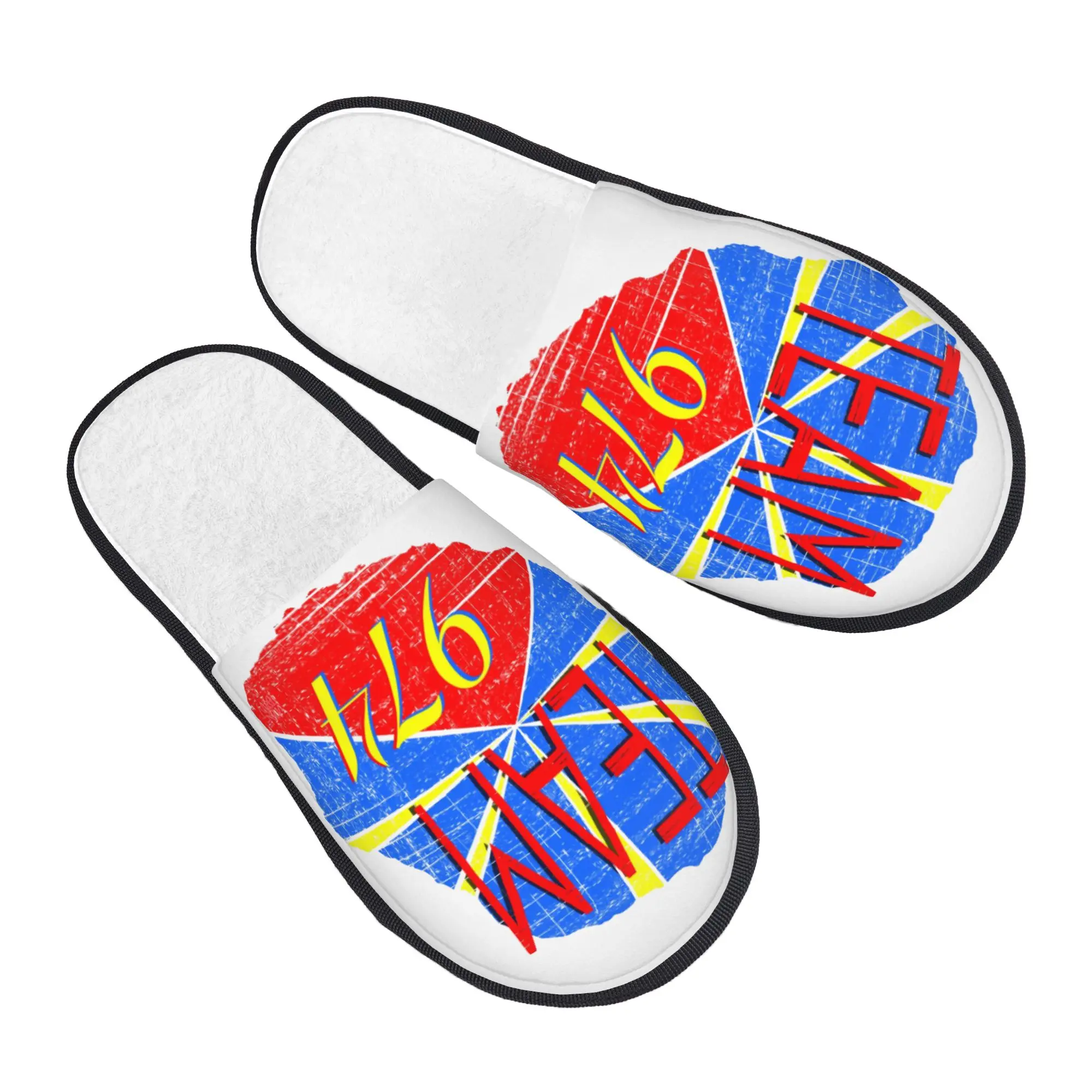 Chaussons d'intérieur pour femmes et hommes, motif drapeau de l'île de la Réunion, antidérapants, chauds pour l'hiver, pour couples, familles, chambres et dortoirs, en coton.