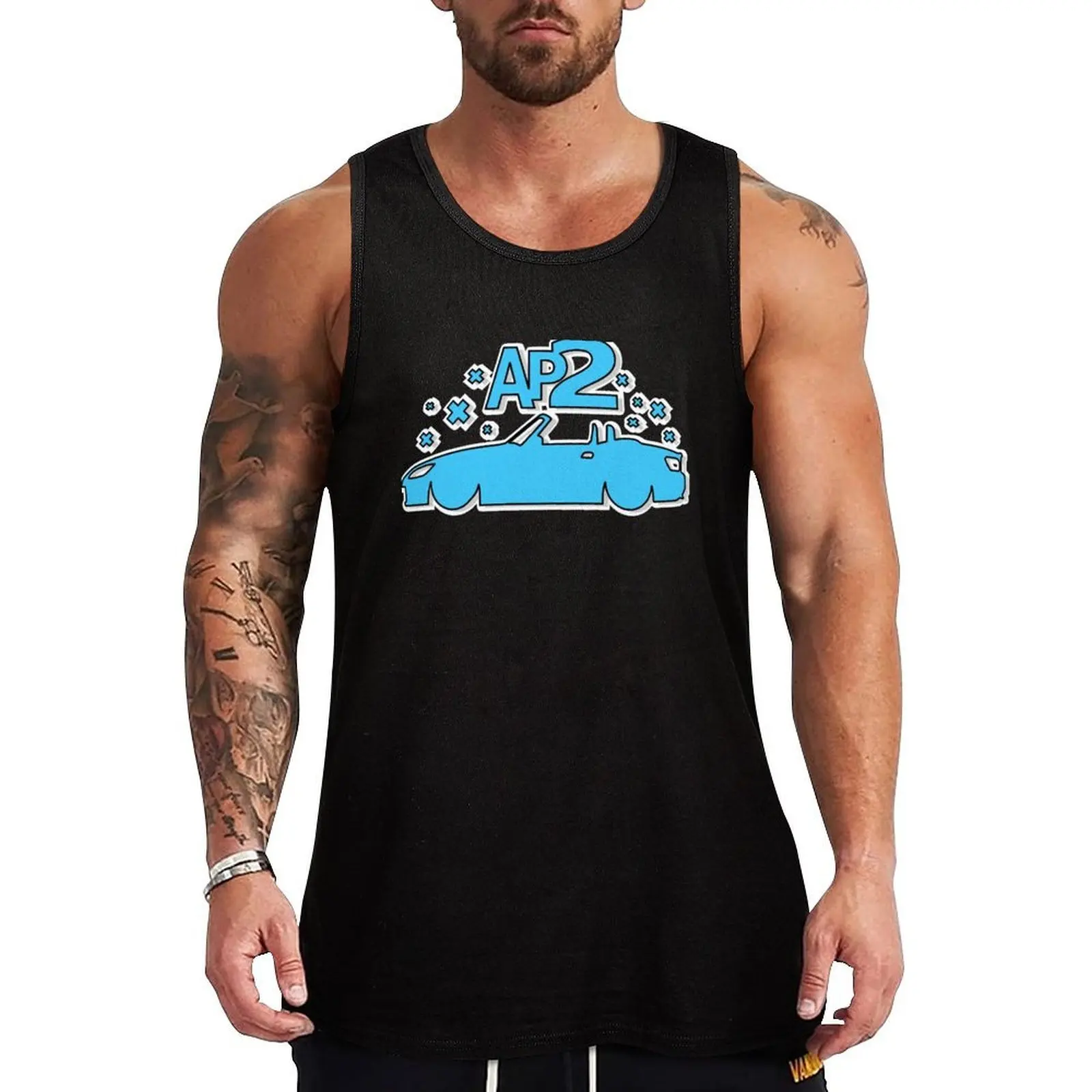 AP2 S2000 Tank Top Simple Basic Tank Top Regular Fit Sleeveless Shirt