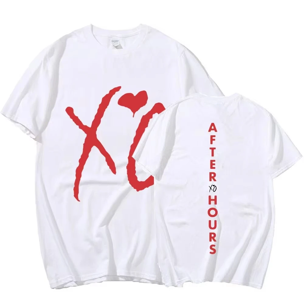 Harajuku Hip Hop Streetwear Top, Fashion Short Sleeve T-Shirt With The Weeknd XO After Hours Letter Print T-Shirt