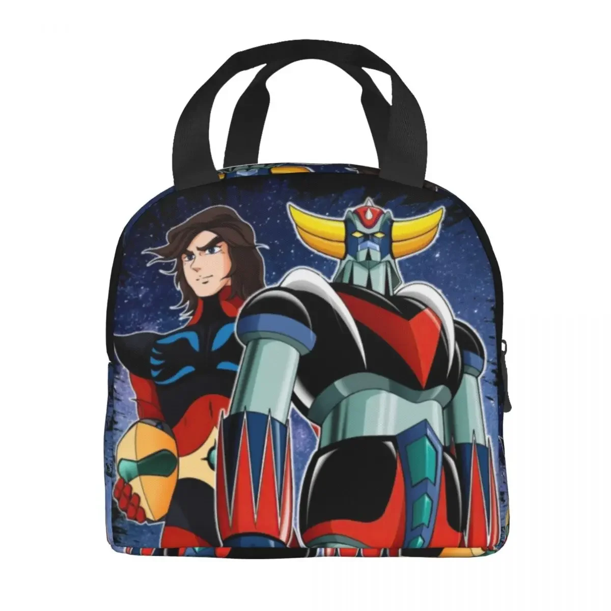 Goldorak Grendizer Actarus Thermal Insulated Lunch Bag Women UFO Robot Goldrake Lunch Tote for Outdoor Picnic Food Box