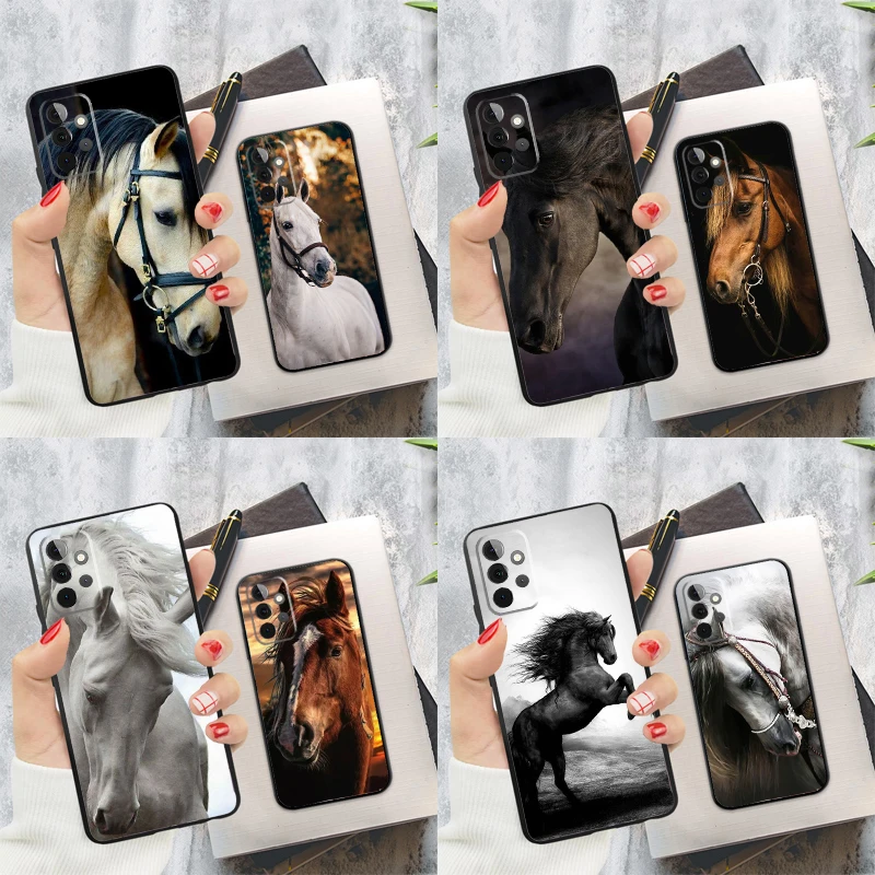 Horse Animal Case For Samsung Galaxy A55 A35 A25 A15 A53 A33 A13 A51 A71 A12 A32 A52 A14 A34 A54 Cover