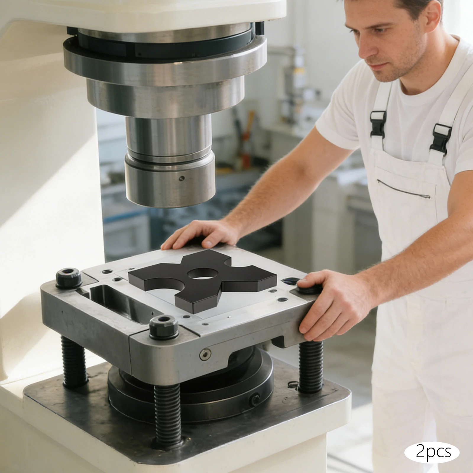 2pcs Press Plates,H-frame Sturdy Iron Press Plat with 4 Slots,Wide Compatibility,suitable for A Variety of 20t and 32t Presses