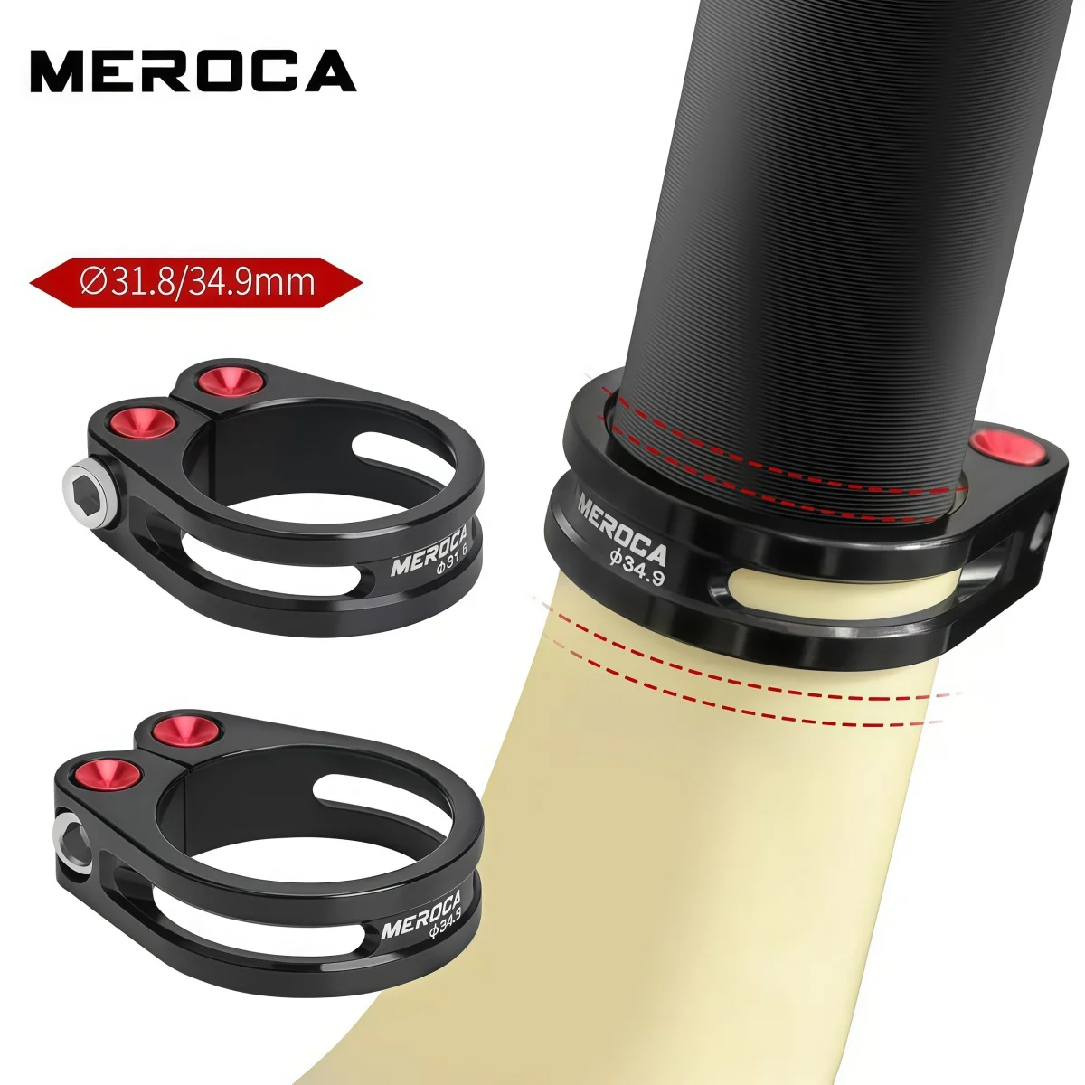 MEROCA J235 Locking Seatpost Clamp 31.8mm (15.7g)/34.9mm (16.7g) Aluminum Alloy Bicycle Seat Clamp