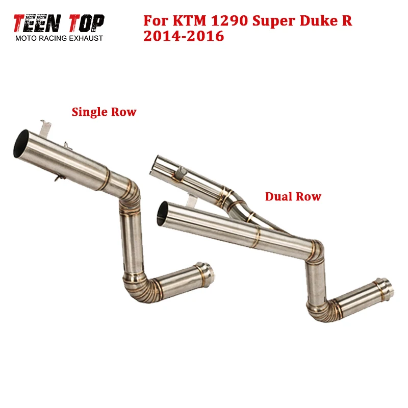 For KTM 1290 Super Duke R Exhaust Pipe 60mm Understeat Mid Link Decat Pipe Exhaust Catalyst Mid Connect Tube 1290 Escape Moto