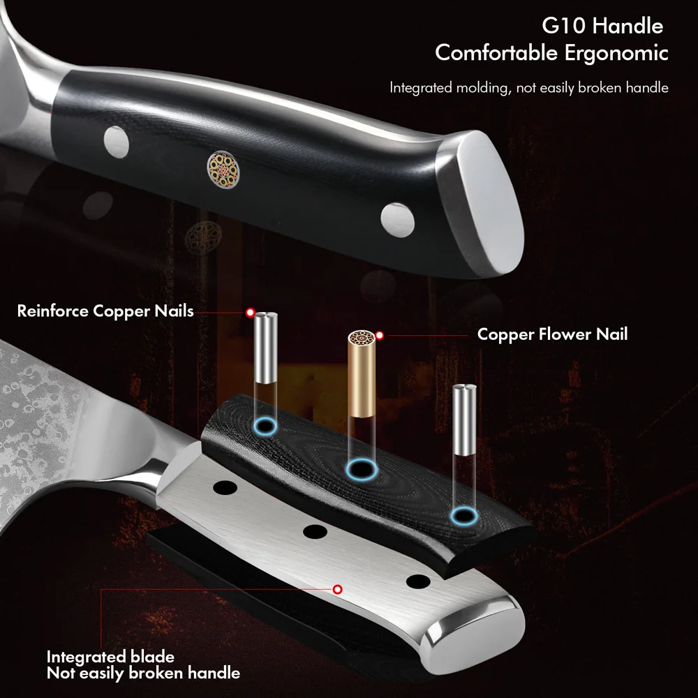 TURWHO 3PC Damascus Kitchen Knives Set 5