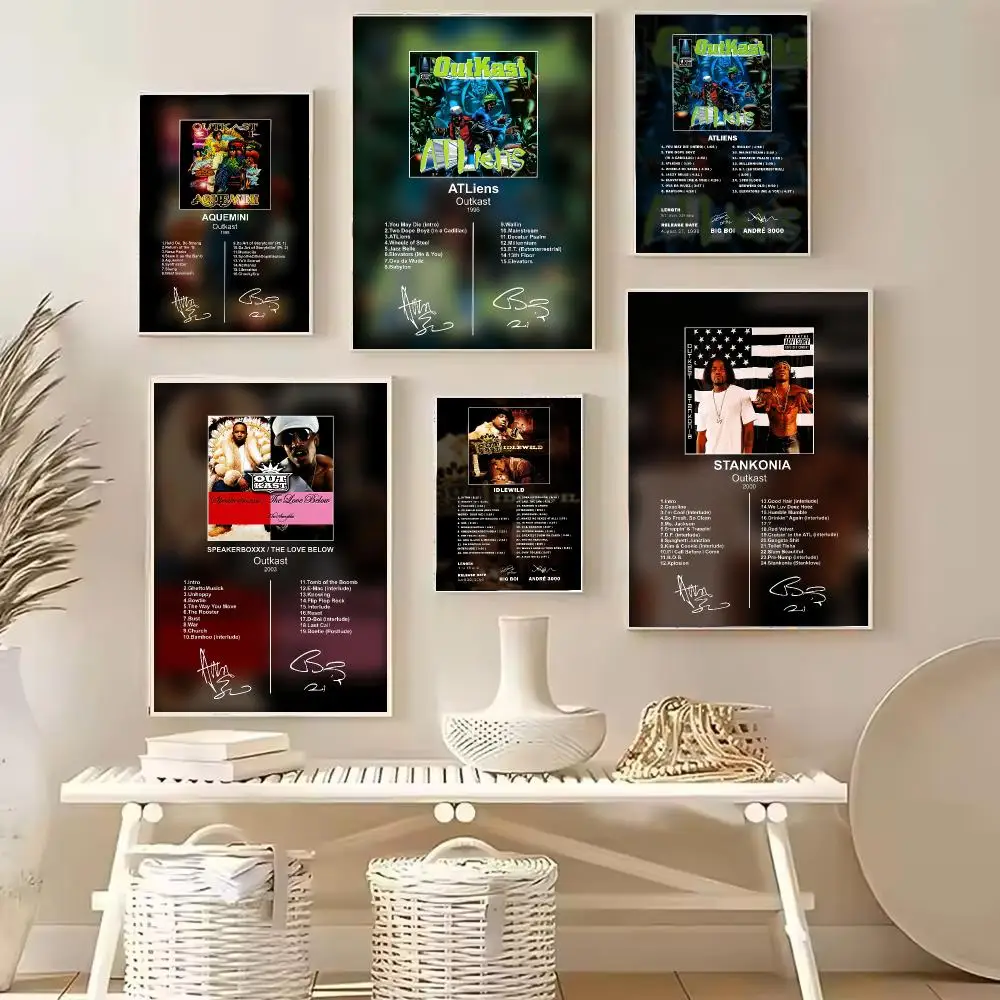 Band O-Outkast Andre 3000 Big Boi Painting Calligraphy Stylish Canvas Poster Wall Art for Home Decor Gift