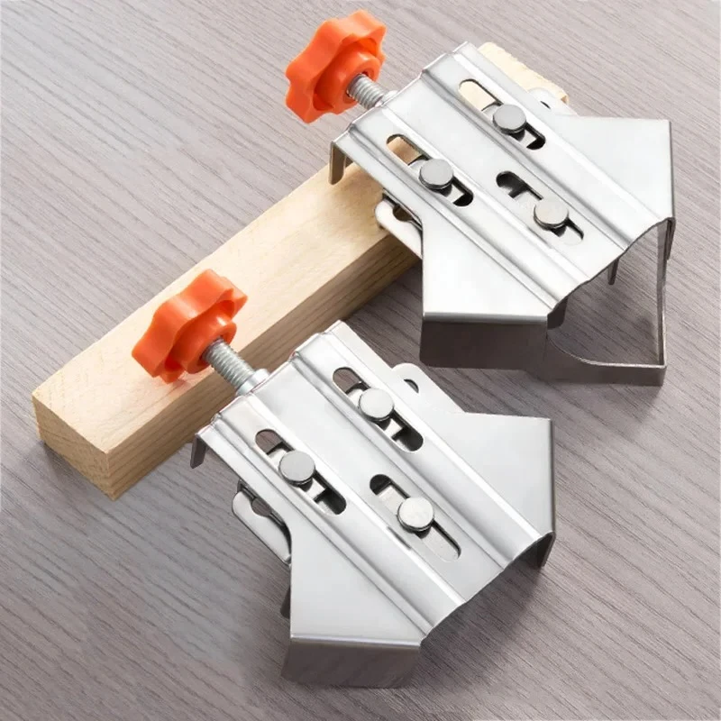 Corner Clamp Steel 90 Degree, Right Angle Clamp Carpenter Quick Splicing Clamp W/ Adjustable Swing Jaw for DIY Framing Welding