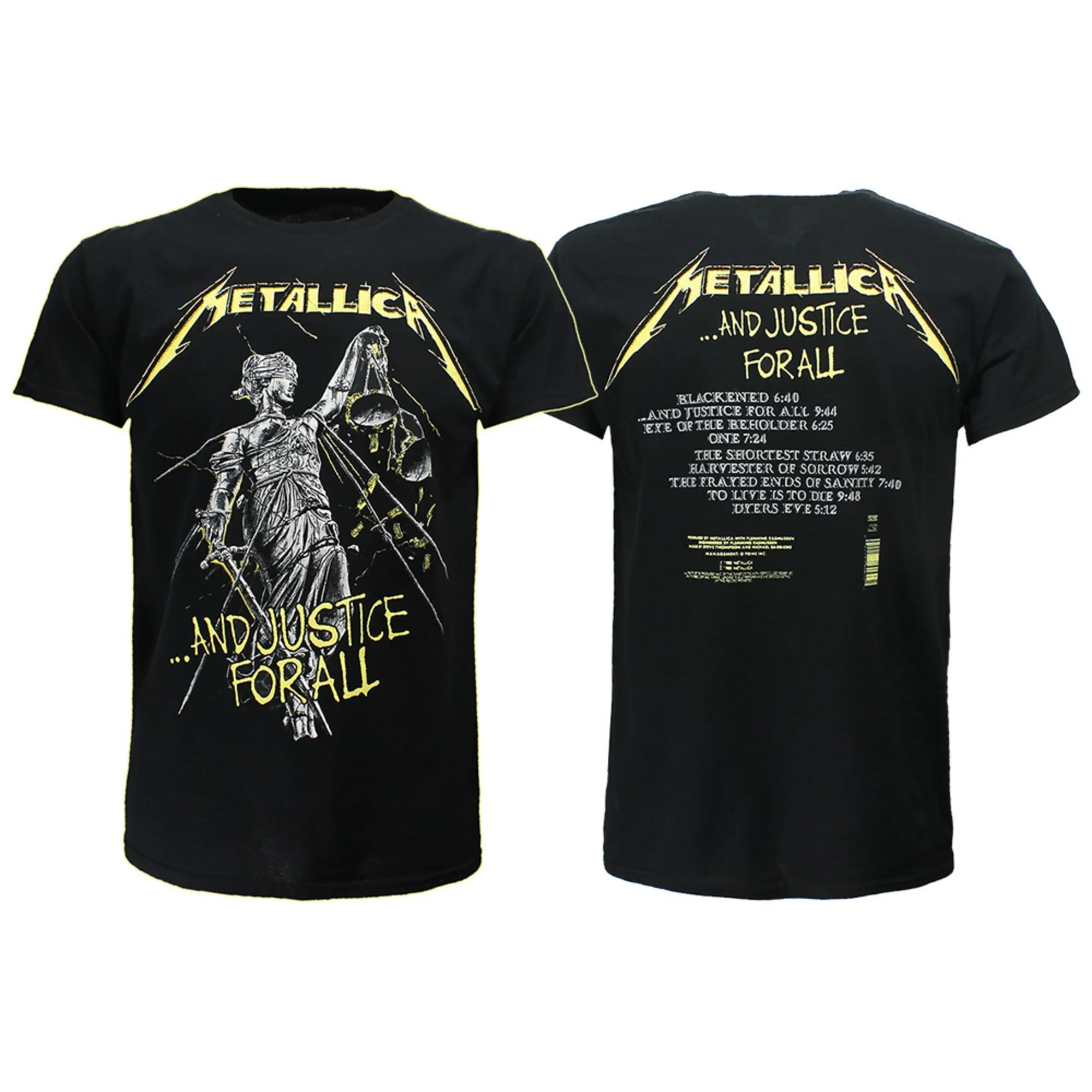 

The Cotton Metallica and Justice for All Tracks T-Shirt Men's Women's Short Sleeve Vintage Band Brand T-shirt Tops Men Clothing