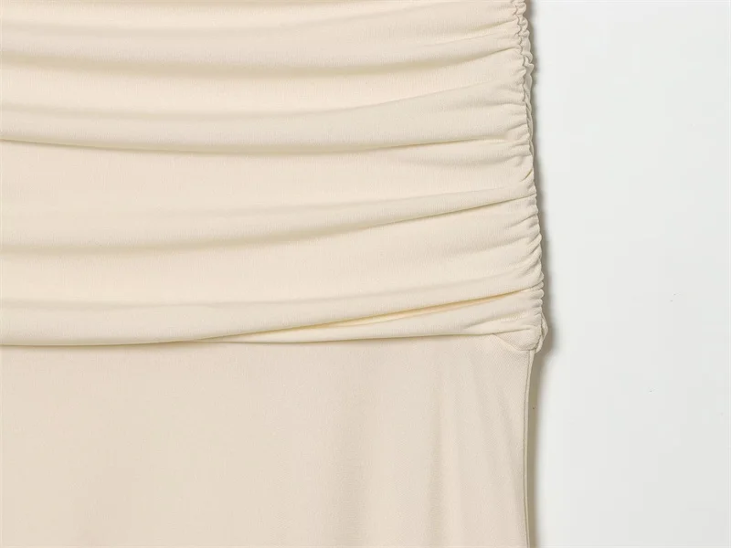 Women's Dress 2026 Summer New Style Solid Color Short Sleeve Ruffle Decor Midi Maxi Dress Elegant and Gentle Romantic