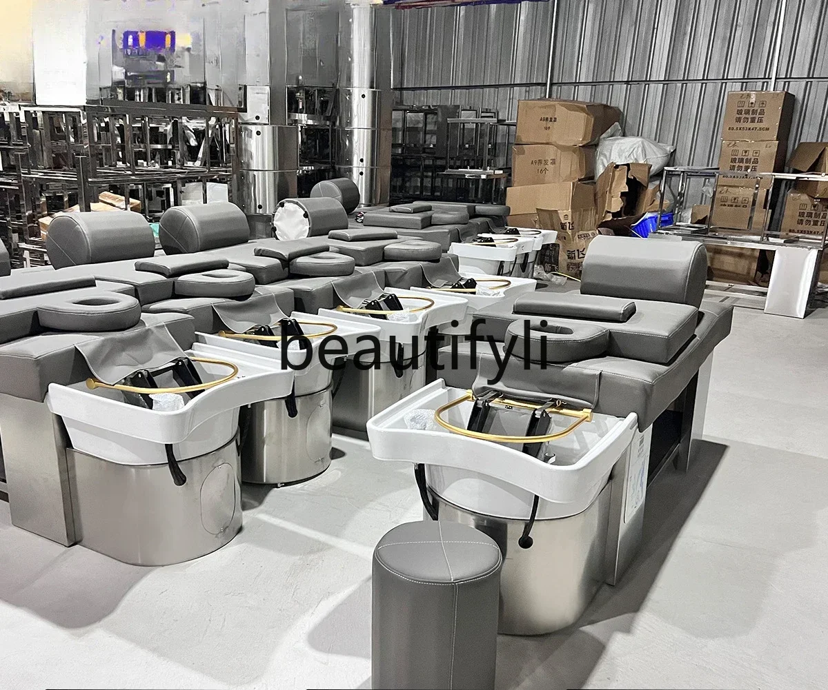 High-end shampoo bed acrylic basin stainless steel barber shop fumigation water heater