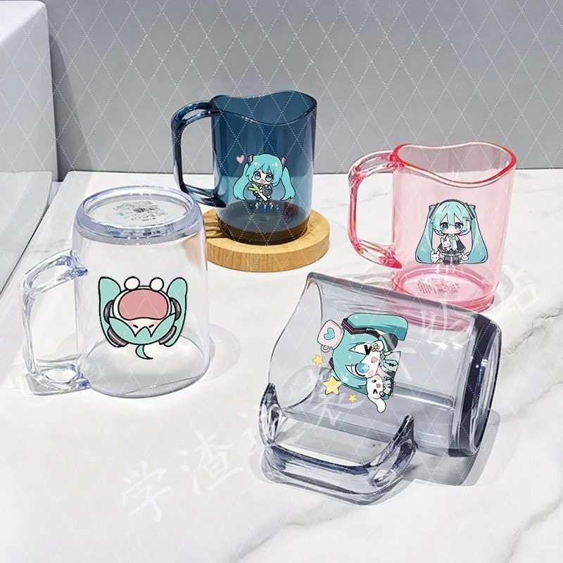 

Hatsune Miku cute cartoon children's plastic household mouthwash cup kawaii washing and brushing teeth couple light portable cup