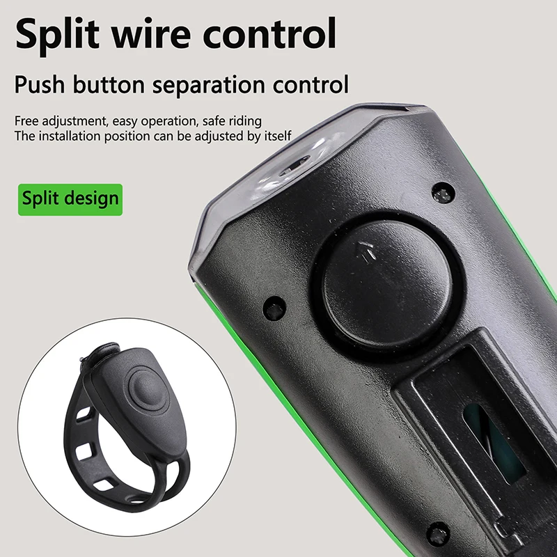 

Bicycle Light With Horn 140 DB Waterproof 3 Modes Bicycle Front Light Horn Outdoor USB Rechargeable Cycling Bike Bell Flashlight