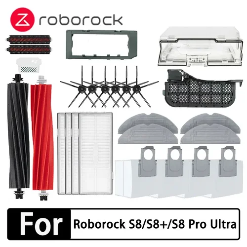 Roborock 로봇 진공 청소기 걸레, 사이드 브러시 필터 교체 가능 예비 부품, S8 프로 울트라 S8 + 