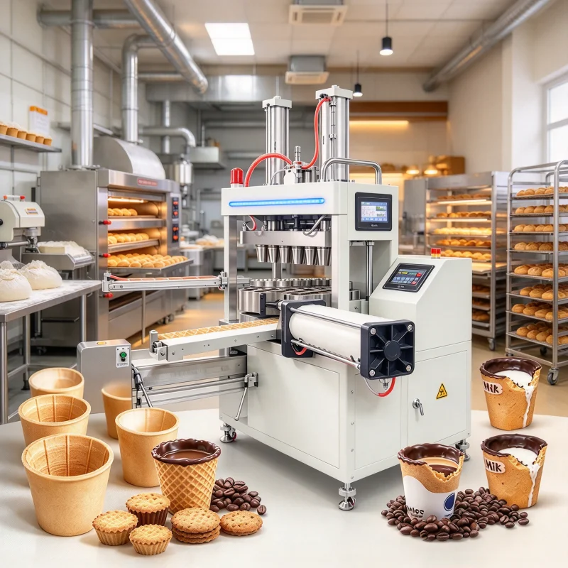 Sugar Cone Tea Cup Baker Machine Ice Cream Waffle Cone Maker Machine Edible Coffee Cup Make Machine Customized