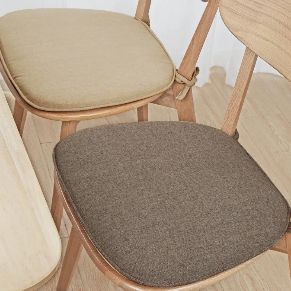 Simple Thicken Dining Chair Cushion Comfortable Breathable Sanding Seat Pad Solid Color Non Slip Chair Pad Seat Cushion