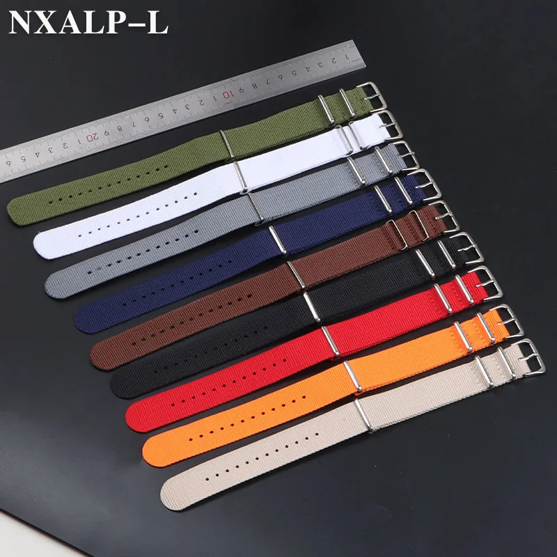 Nylon Strap 14mm 16mm 18mm 20mm 22mm Military Men\'s Watch Band Waterproof Watch Strap Army Sport Bracelet Belt for Smartwatch