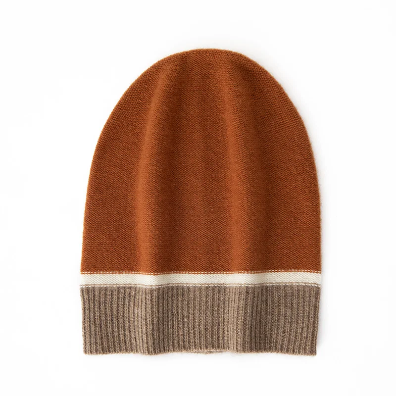 

Новая зимняя женская шапка из 100% кашемира, вязаные головные уборы, мягкие теплые шапки, женская модная повседневная утепленная шапка, мужская кашемировая кепка