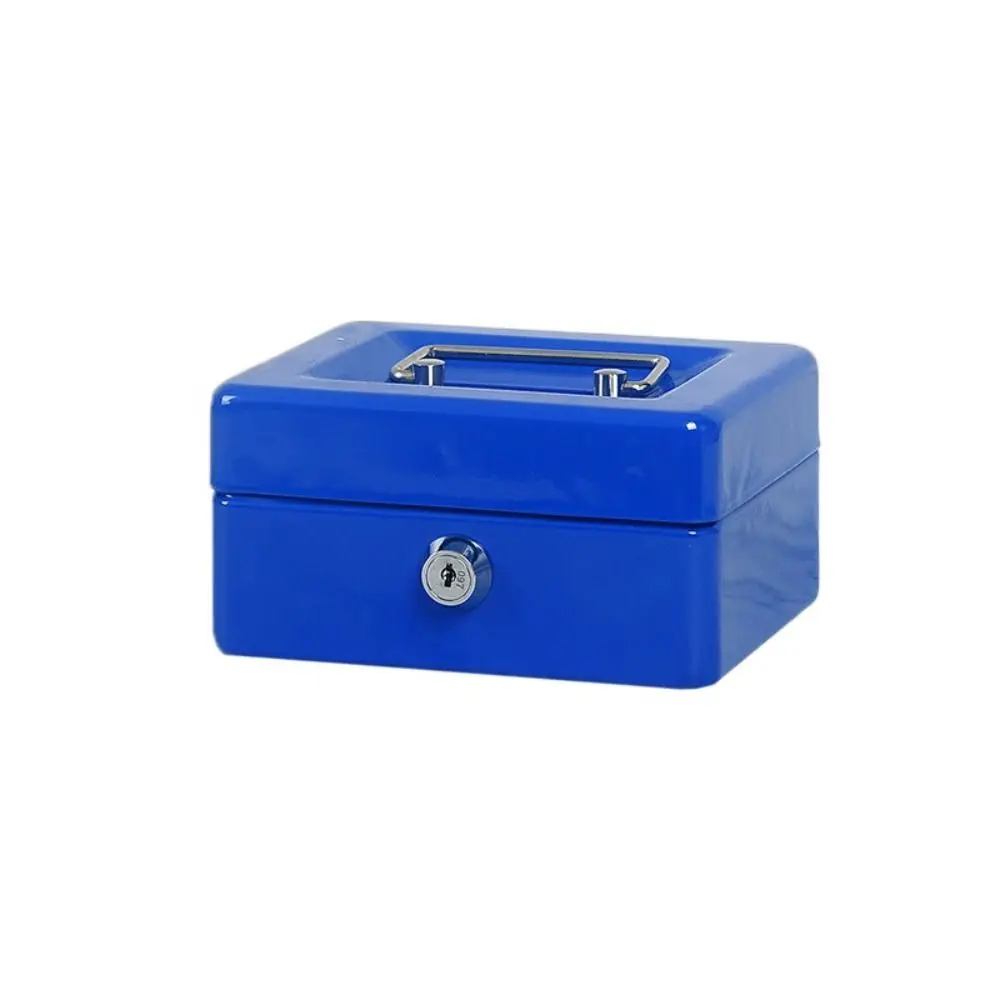 Small/Large Locking Cash Box Safe with Combination Lock Lock Storage Box with Tray Cover Key Lock/ Password Metal Money Box Home
