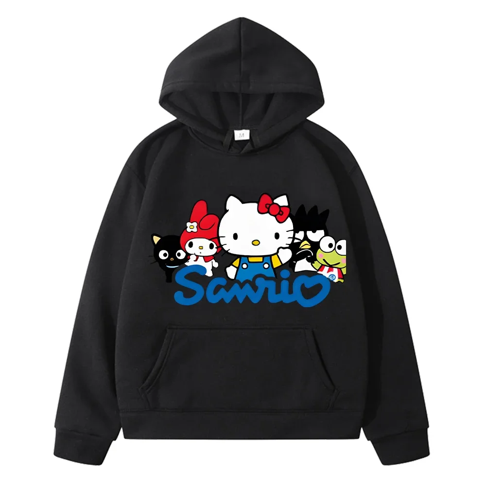 Sanrio Kawaii anime hoodie Autumn sweatshirt boy pullover y2k sudadera hello kitty Print hoodies Fleece jacket kids clothes girl