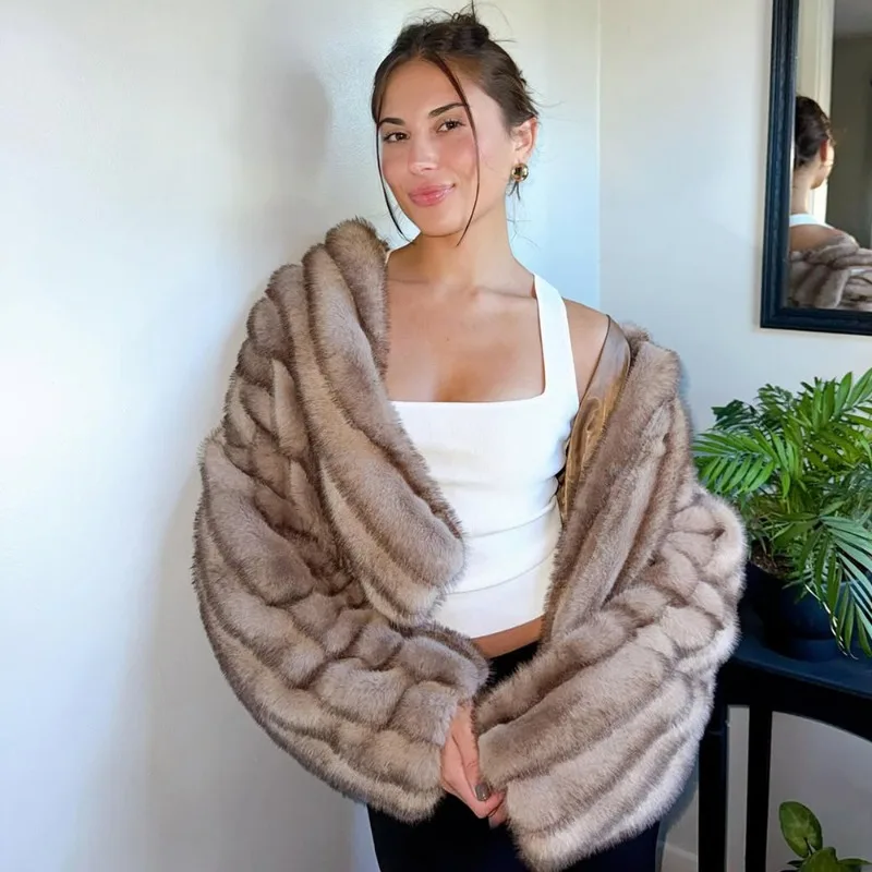 

Tuularose женское пальто из искусственного меха с отложным воротником и длинными рукавами на молнии, женская верхняя одежда, модная уличная толстая теплая женская верхняя одежда