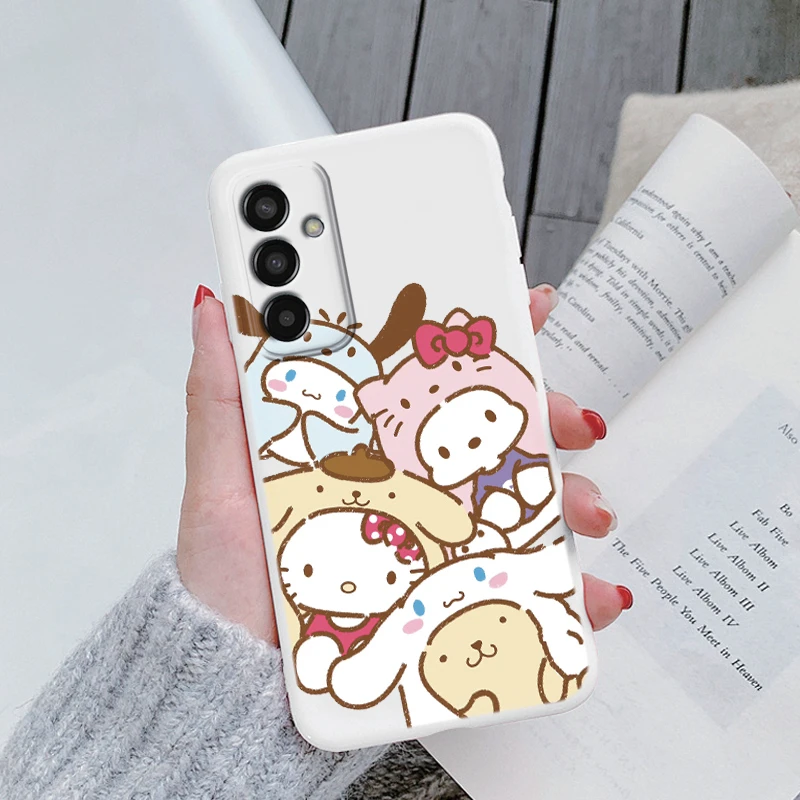 For Samsung Galaxy M13 4G Phone Case Soft Cartoon Lovely Cat Back Cover For Samsung M13 Hello Kitty Soft Caser Sanrio Shell Bag