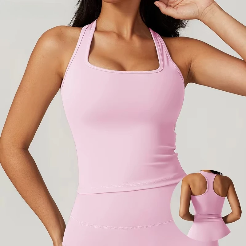 Summer Shockproof Yoga Vest Running Gym Tank Top Women Fitness Quick-Dry Workout Vest Female Sports Sleeveless Top