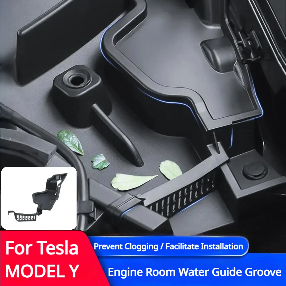 For Tesla Model Y Forward Engine Room Water Guide Grille Channel for Model Y 2021 2022 2023 Front Trunk Accessories Essential