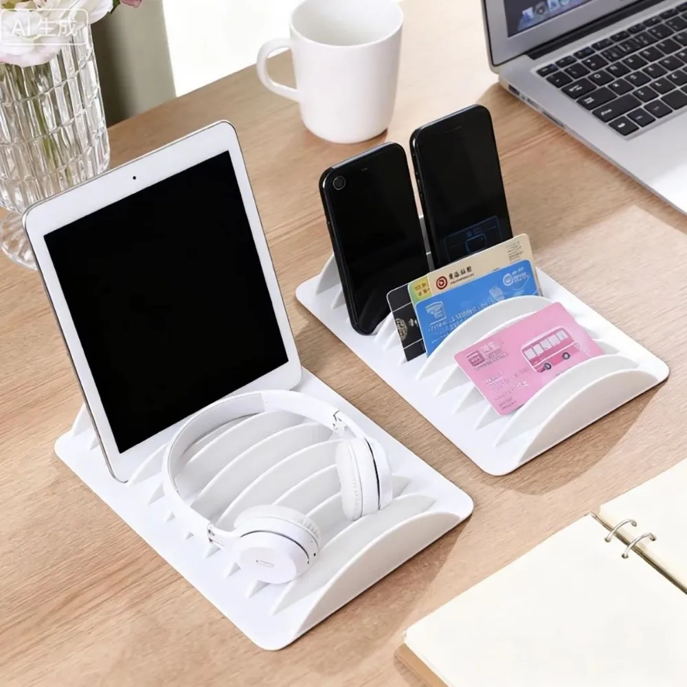 

Multi-slot Charging Storage Box Reusable with Multiple Card Slots Placement Bracket Plastic Stand Holder Desktop Organizer