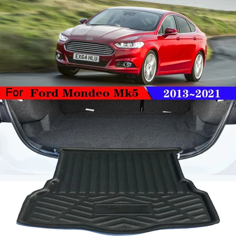 Car Trunk Mats for Ford Mondeo Fusion MK5 2013~2021 2020 Car Cargo Tray Trunk Organizer Pads Rear Mats Accessories EVA Material