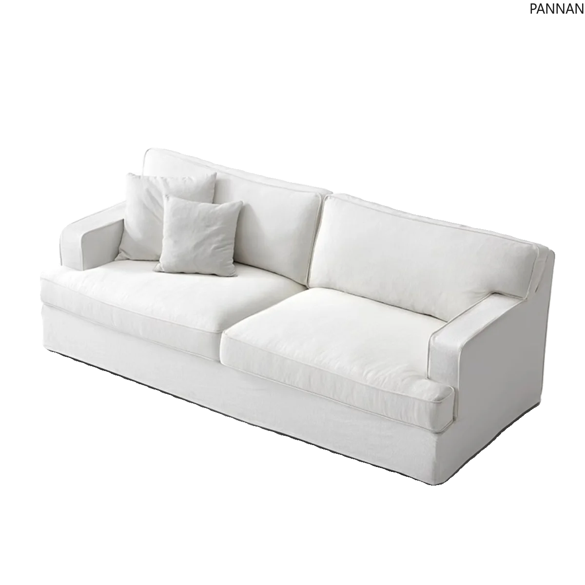 

Wabi Sand cotton and linen white group edge Biggie sofa fabric can be dismantled and washed modern