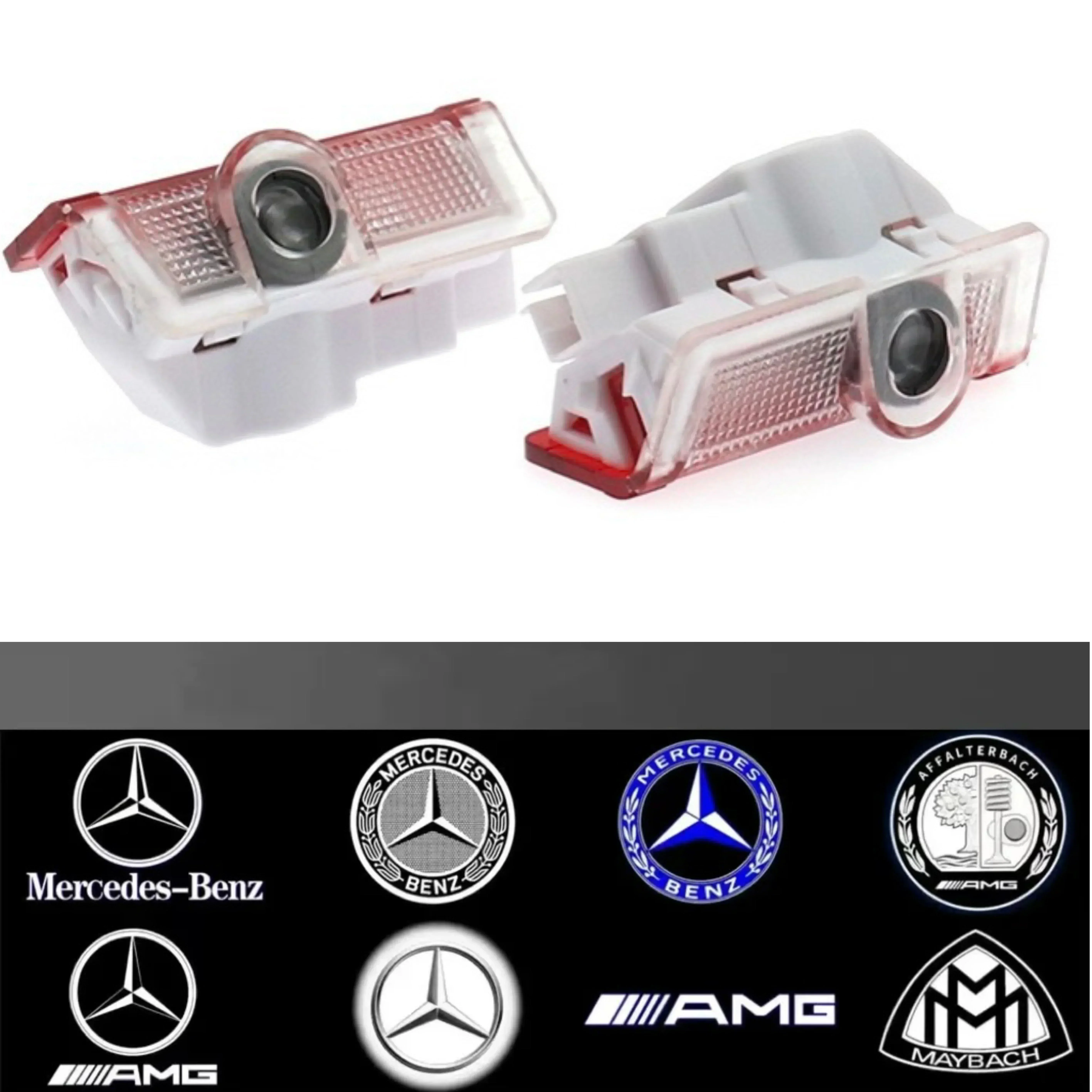 شعار جهاز عرض الباب LED - لملحقات تزيين نماذج Mercedes E W212/W213، C W205، A W177/V177، GLA/GLC، GLK W166 وAMG #3