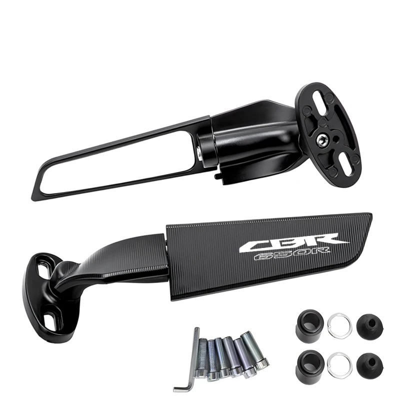 For CBR650R F CBR1000RR CBR600RR CBR 250R 300R 400RR 500R Motorcycle Mirror Modified Wind Wing Rotating Rearview Mirror image 3