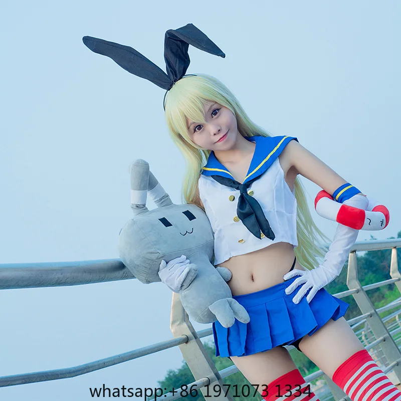 Anime Kantai Collection Shimakaze Cosplay Clothing Women's Sailor Suit Sexy Summer Suit Full Halloween Party Performance Dress