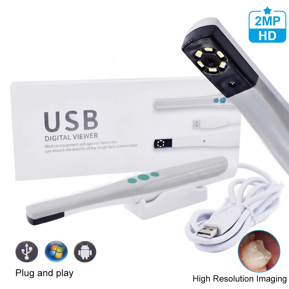 

2MP HD Intraoral Camera USB Portable 6 LED Dental Camera Endoscope for Android Windows PC Visual Teeth Inspection Tool Oral Care