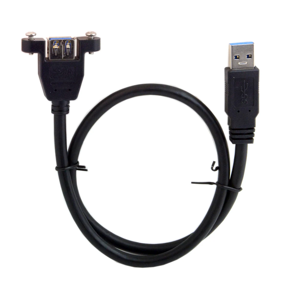 Xiwai Chenyang USB 3.0 male to Female with screw Extension Cable for Panel Mount 50cm