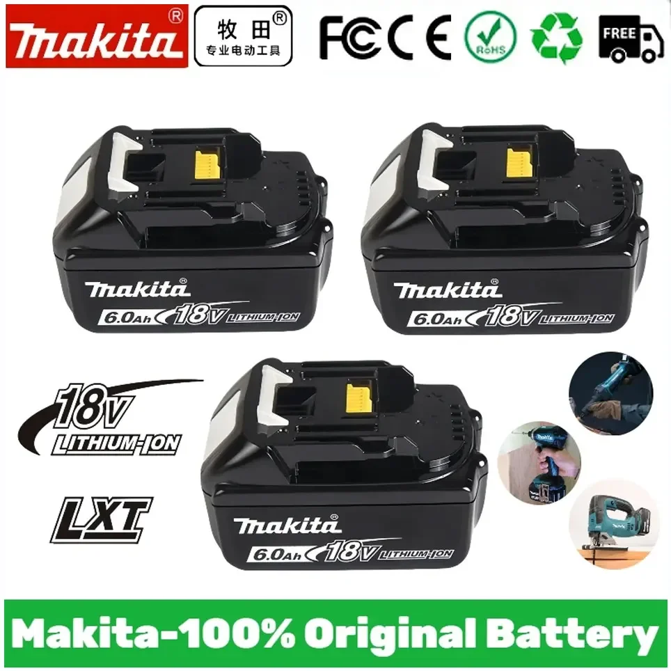 100% Original Makita 6.0Ah 18V Li-ion Battery Charger DC18RF BL1840 BL1830 BL1430BL1440 DC18RC Charging Tool With USB Port