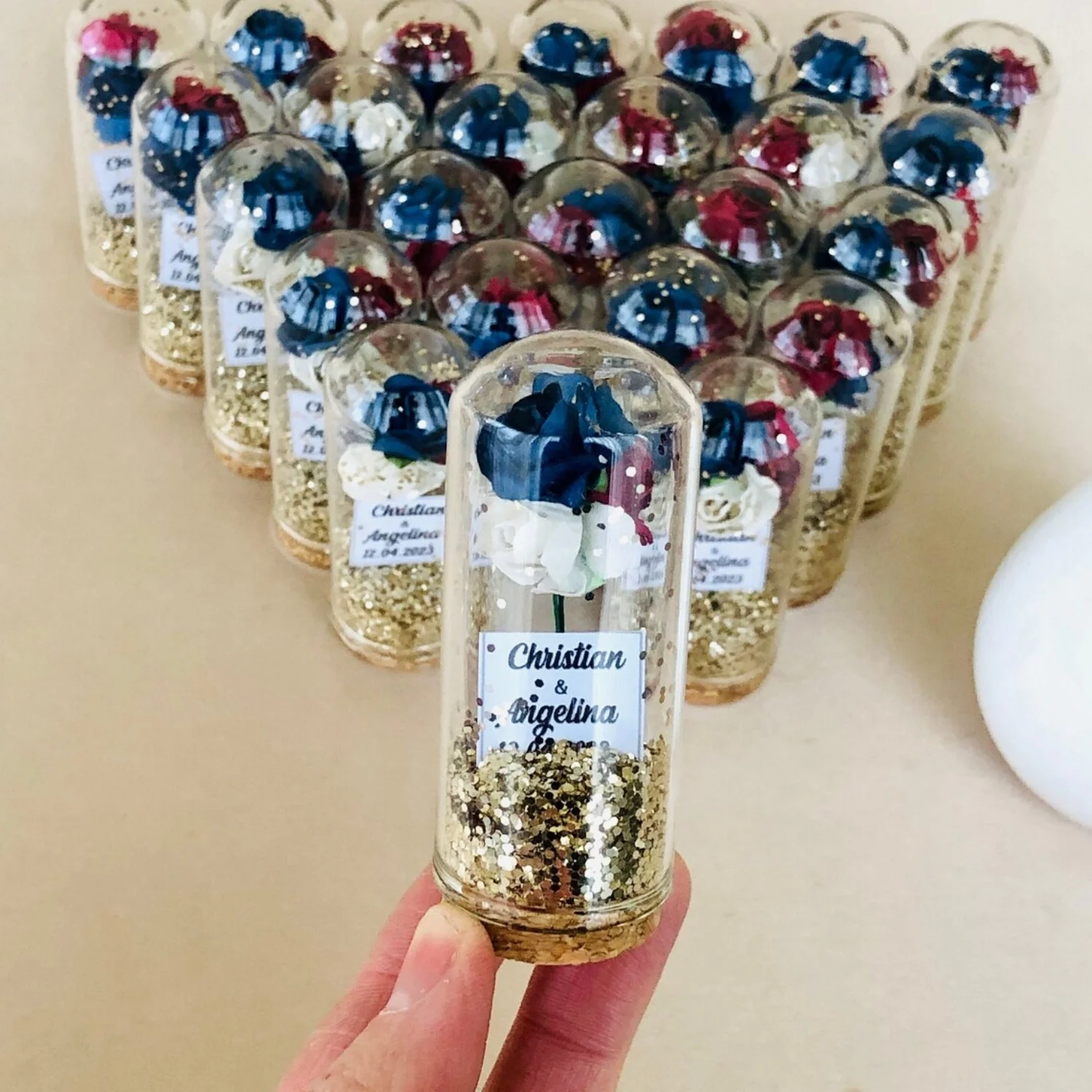 Bulk Rose Dome for Guests,Mini Glass Wedding Favors,Sweet 16, Personalized Party Gifts, Beauty and the Beast,Bachelorette Favors view 2